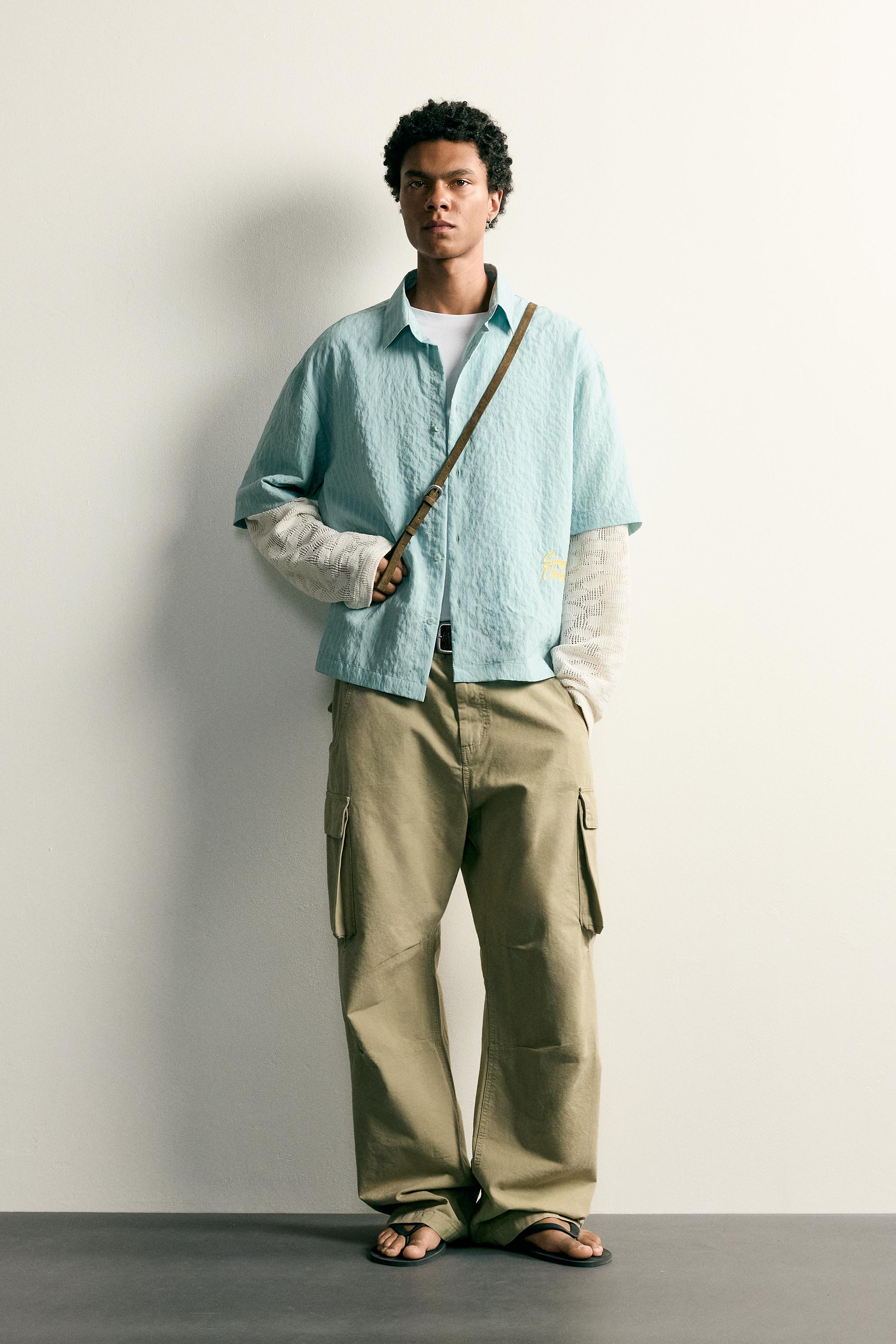 RELAXED FIT SHIRT WITH LAYERED SLEEVE DETAIL